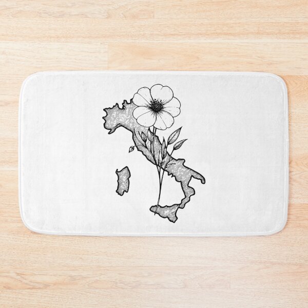 Item preview, Italy Boot Map with White Blossom – Minimal Italian Line Art Design designed and sold by EmeraldeaArt.
