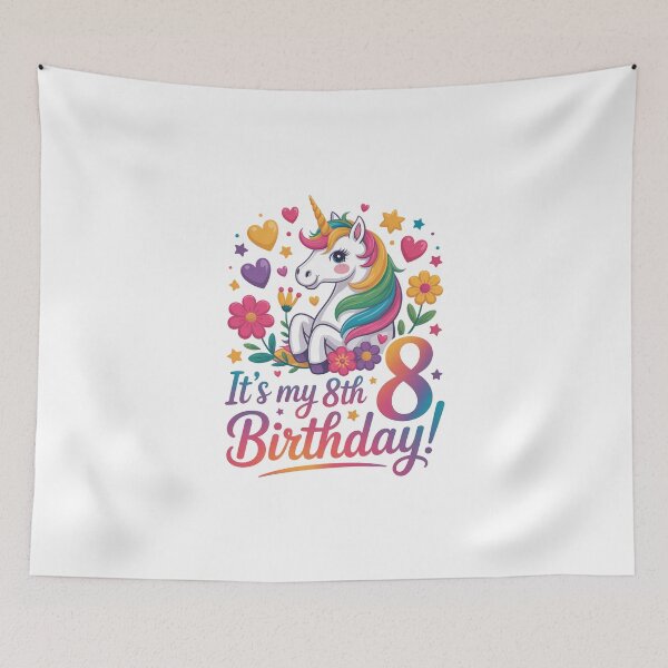 Item preview, 8 Birthday Unicorn designed and sold by jkrphoto.