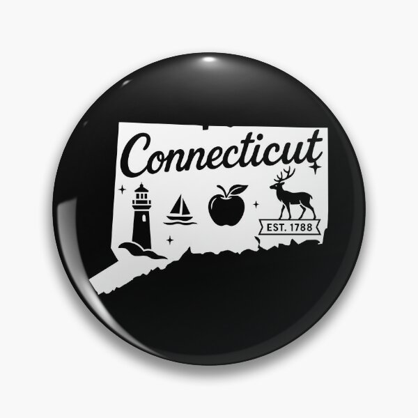 Item preview, Connecticut State Vintage Lighthouse Sailboat Deer Retro Map Art designed and sold by Sunflo67.