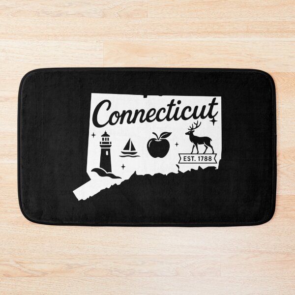 Item preview, Connecticut State Vintage Lighthouse Sailboat Deer Retro Map Art designed and sold by Sunflo67.