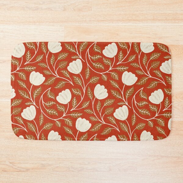 Item preview, Vintage floral pattern on a Scandinavian red background designed and sold by Sonja Birkelbach.
