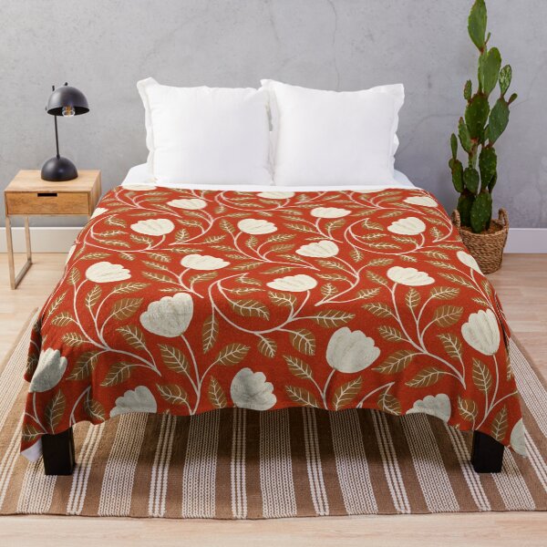 Item preview, Vintage floral pattern on a Scandinavian red background designed and sold by Sonja Birkelbach.