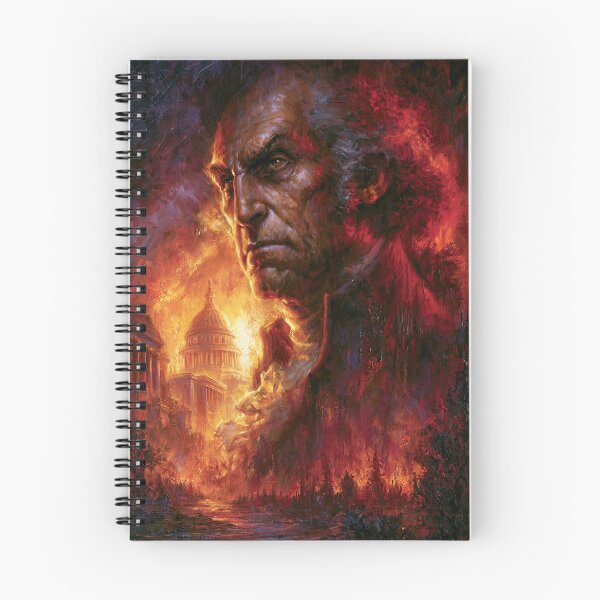 Item preview, George Washington Face in Hellfire Illustration designed and sold by Piotrek0001.