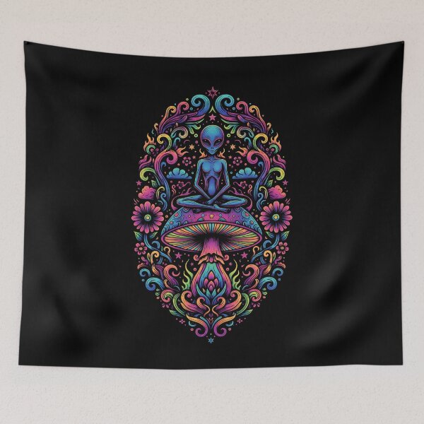 Item preview, Trippy Festival Hippie Mushroom Tie Dye Rave designed and sold by LuminOrb.
