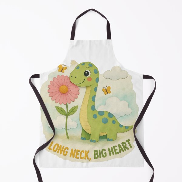 Item preview, ) Cute Long Neck Dinosaur – “Long Neck, Big Heart” green Dino Cartoon Illustration designed and sold by JessLamunn89.