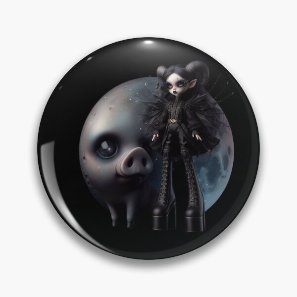 Item preview, Dark Gothic Ram Horned Doll and Cosmic Pig designed and sold by LujziWorld.