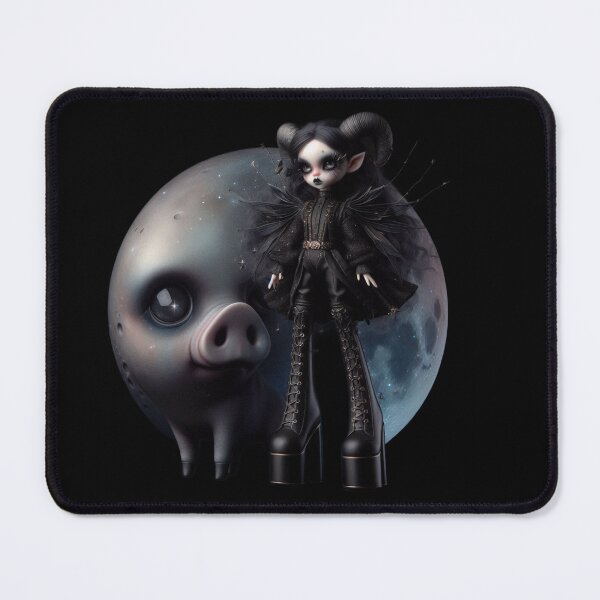 Item preview, Dark Gothic Ram Horned Doll and Cosmic Pig designed and sold by LujziWorld.