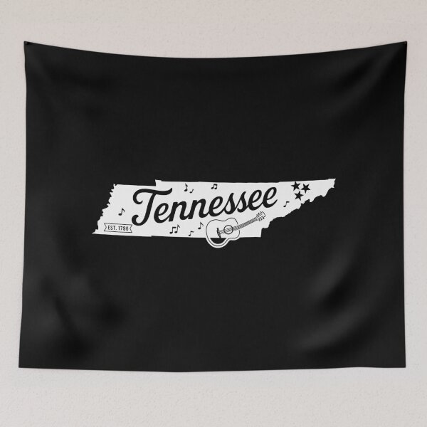 Item preview, Tennessee State Vintage Guitar Music Country Retro Map Art designed and sold by Sunflo67.