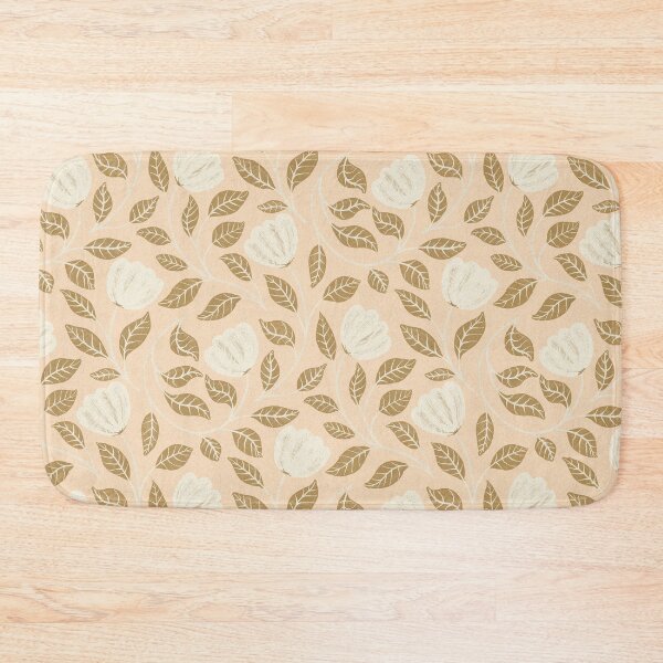 Item preview, Vintage floral pattern with golden leaves on a cream background designed and sold by Sonja Birkelbach.