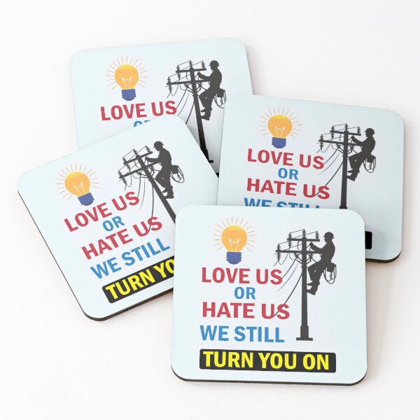 Item preview, Lineman Gift Love Us or Hate Us We Still Turn You On Mug, Electrician Gift, Journeyman Lineman, Apprentice Electrician designed and sold by Science Engineering Gifts.