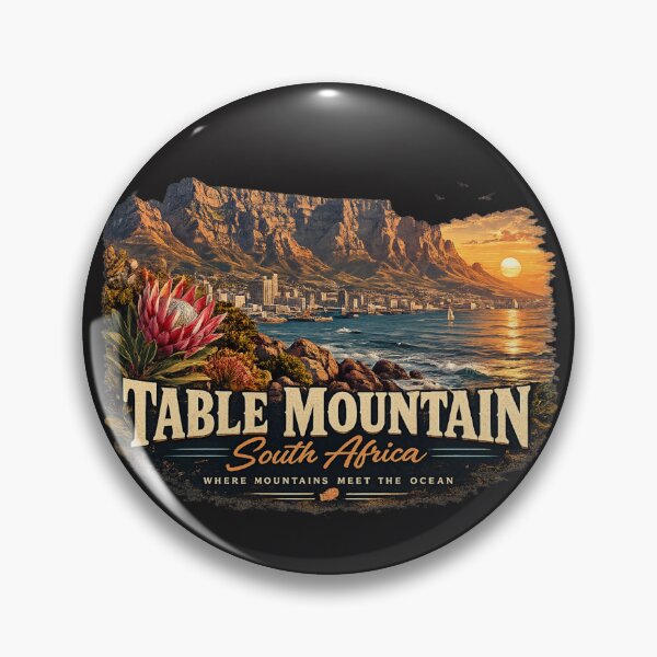 Item preview, Table Mountain South Africa Vintage Travel Poster | Cape Town Sunset Graphic apparel designed and sold by Ashes to Artistry.