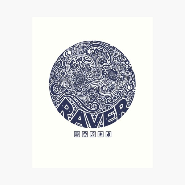Item preview, Hippie Music Trippy Raver Rave Peace Sign designed and sold by LuminOrb.