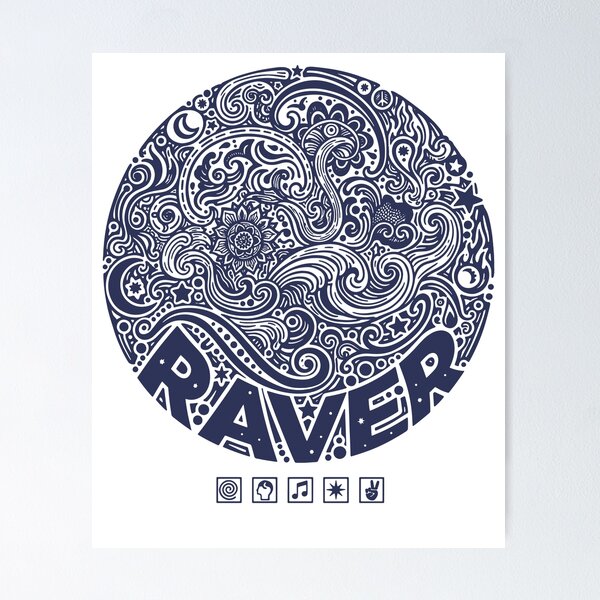 Item preview, Hippie Music Trippy Raver Rave Peace Sign designed and sold by LuminOrb.