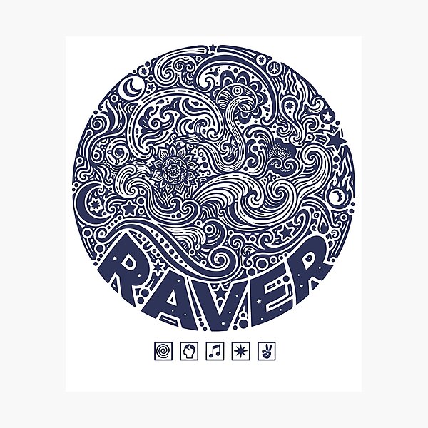Item preview, Hippie Music Trippy Raver Rave Peace Sign designed and sold by LuminOrb.