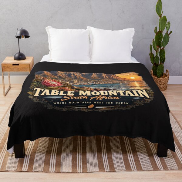 Item preview, Table Mountain South Africa Vintage Travel Poster | Cape Town Sunset Graphic apparel designed and sold by Ashes to Artistry.