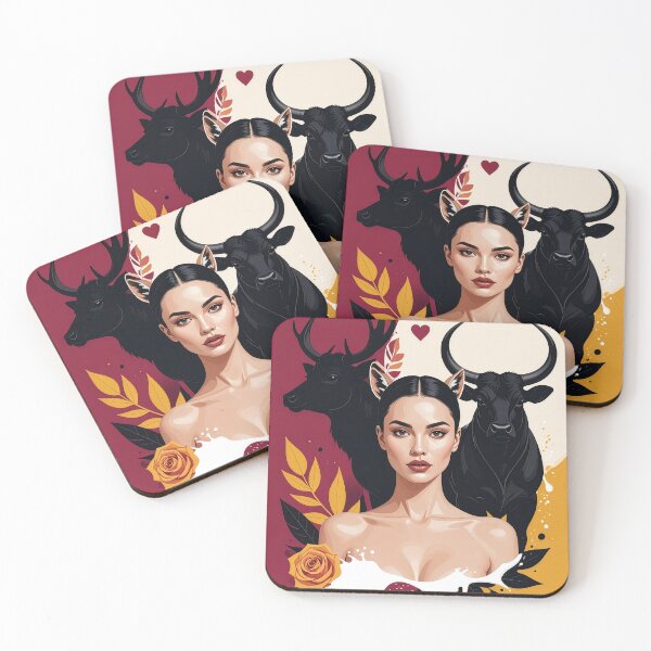 Item preview, A Vixen with a Stag and Bull designed and sold by KHAIREVIXEN.