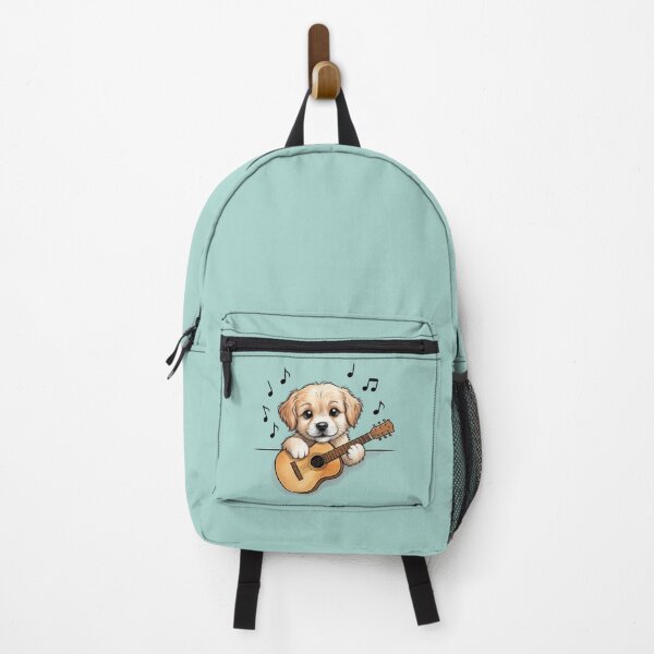 Item preview, Puppy Playing Acoustic Guitar with Musical Notes designed and sold by Artdrop62.