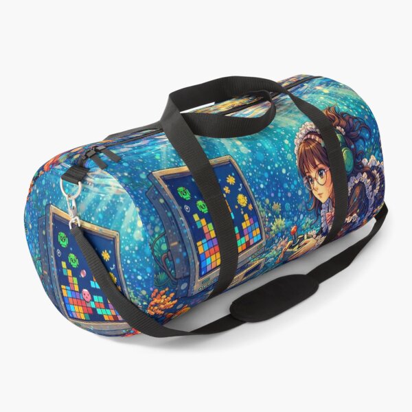 Item preview, Anime Girl Playing Retro Platform Game Underwater designed and sold by M-Y-A-R-T-.