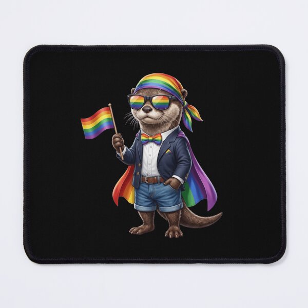 Item preview, Dapper Pride Otter - Rainbow Suit and Flag LGBTQ+ Ally Art designed and sold by haitrieuic96.