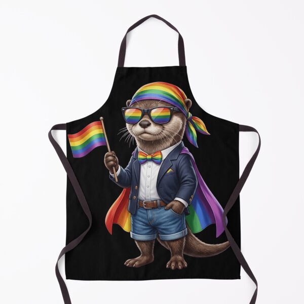 Item preview, Dapper Pride Otter - Rainbow Suit and Flag LGBTQ+ Ally Art designed and sold by haitrieuic96.