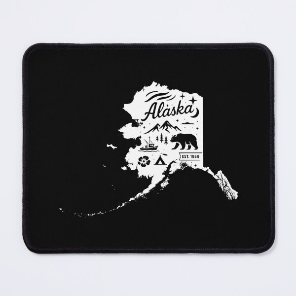 Item preview, Alaska State Vintage Bear Mountains Aurora Camping Retro Wildlife Art designed and sold by Sunflo67.