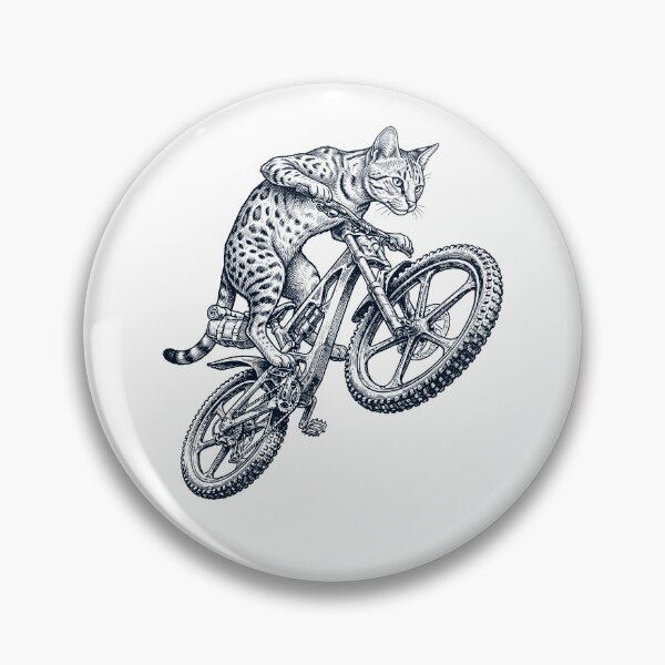 Item preview, Vintage Savannah Cat Riding Bicycle Cycling Bike Kitten Lover designed and sold by TerryConnells.