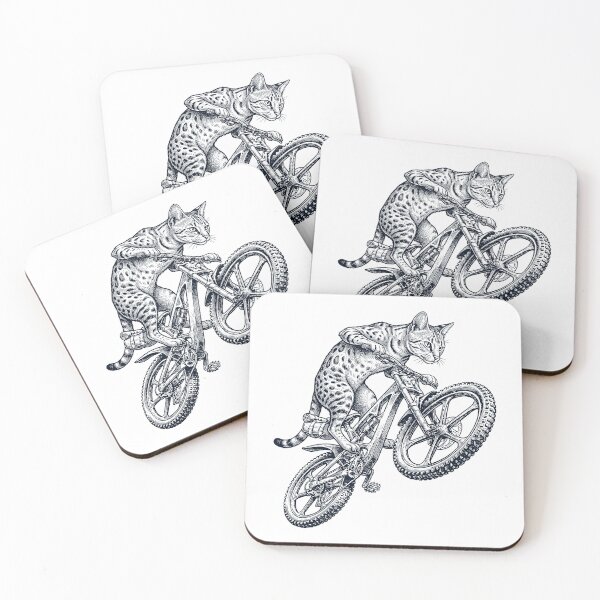 Item preview, Vintage Savannah Cat Riding Bicycle Cycling Bike Kitten Lover designed and sold by TerryConnells.