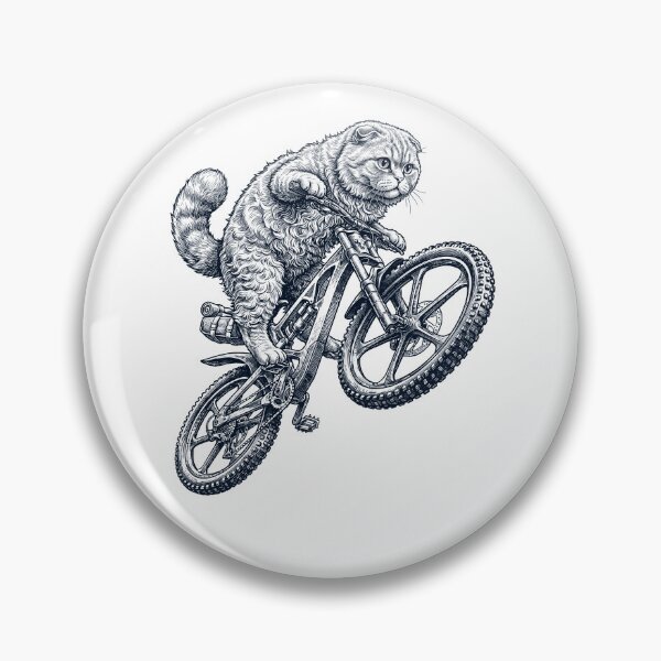 Item preview, Vintage Scottish Fold Cat Riding Bicycle Cycling Bike Kitten Lover designed and sold by TerryConnells.