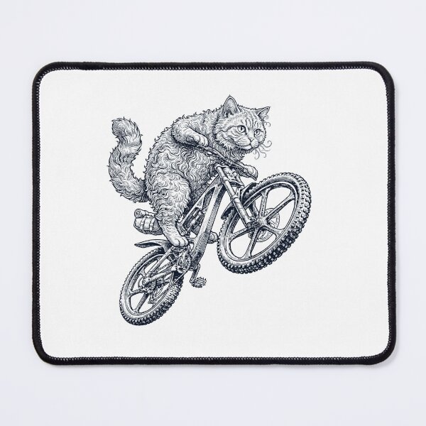 Item preview, Vintage Selkirk Rex Cat Riding Bicycle Cycling Bike Kitten Lover designed and sold by TerryConnells.