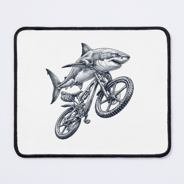 Item preview, Vintage Shark Riding Bicycle Cycling Bike Animal Lover designed and sold by TerryConnells.