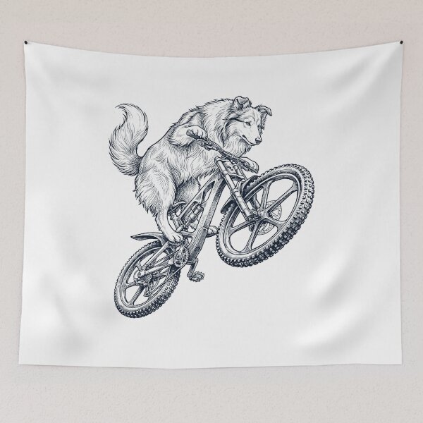 Item preview, Vintage Shetland Sheepdog Riding Bicycle Cycling Bike Dog Lover designed and sold by TerryConnells.