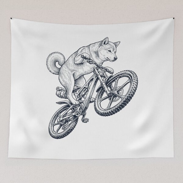 Item preview, Vintage Shiba Inu Riding Bicycle Cycling Bike Dog Lover designed and sold by TerryConnells.