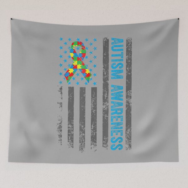 Item preview, Autism Awareness US American Flag Mom Dad Kids designed and sold by KathieFaugh.