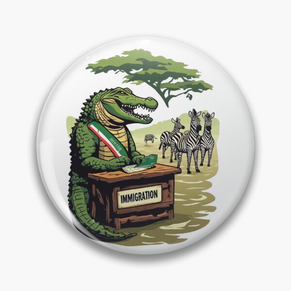 Item preview, Crocodile Immigration Officer – Safari Border Control Satire designed and sold by halibutgoatramb.