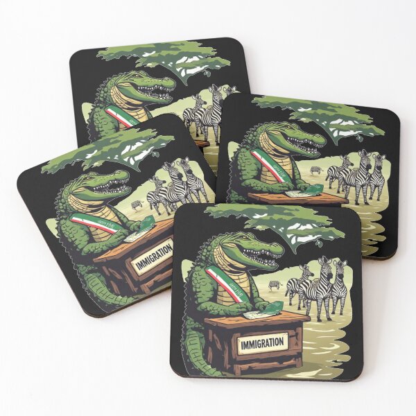 Item preview, Crocodile Immigration Officer – Safari Border Control Satire designed and sold by halibutgoatramb.
