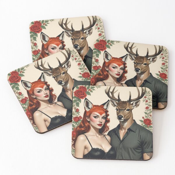 Item preview, Vixen and Stag always together designed and sold by KHAIREVIXEN.