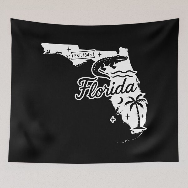 Item preview, Florida Vintage Alligator Palm Tree Retro State Art designed and sold by Sunflo67.