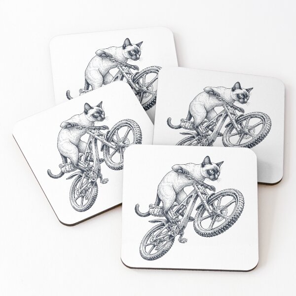 Item preview, Vintage Siamese Cat Riding Bicycle Cycling Bike Kitten Lover designed and sold by TerryConnells.