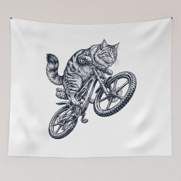 Item preview, Vintage Siberian Cat Riding Bicycle Cycling Bike Kitten Lover designed and sold by TerryConnells.