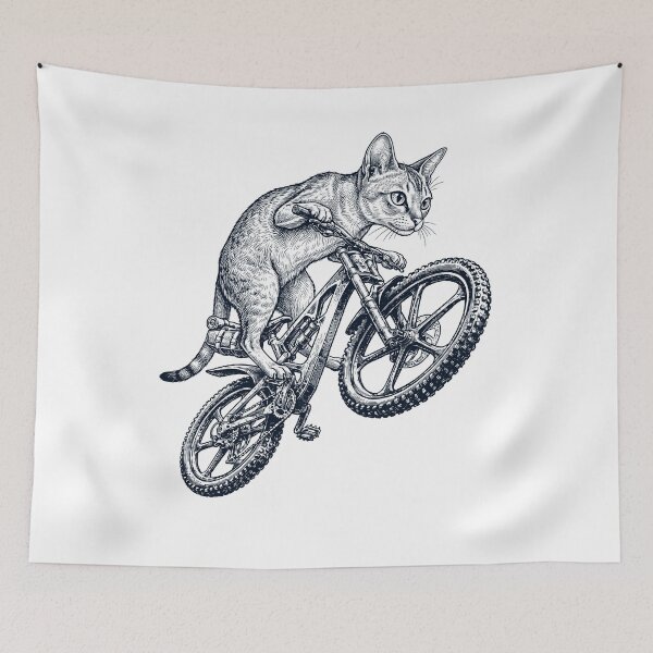 Item preview, Vintage Singapura Cat Riding Bicycle Cycling Bike Kitten Lover designed and sold by TerryConnells.