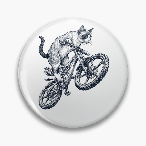 Item preview, Vintage Snowshoe Cat Riding Bicycle Cycling Bike Kitten Lover designed and sold by TerryConnells.