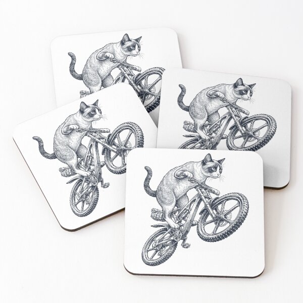 Item preview, Vintage Snowshoe Cat Riding Bicycle Cycling Bike Kitten Lover designed and sold by TerryConnells.