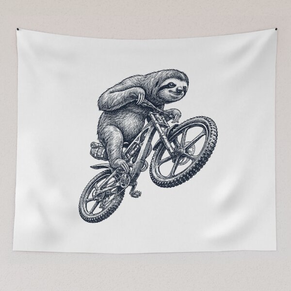 Item preview, Vintage Sloth Riding Bicycle Cycling Bike Animal Lover designed and sold by TerryConnells.