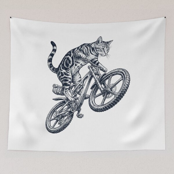 Item preview, Vintage Sokoke Cat Riding Bicycle Cycling Bike Kitten Lover designed and sold by TerryConnells.