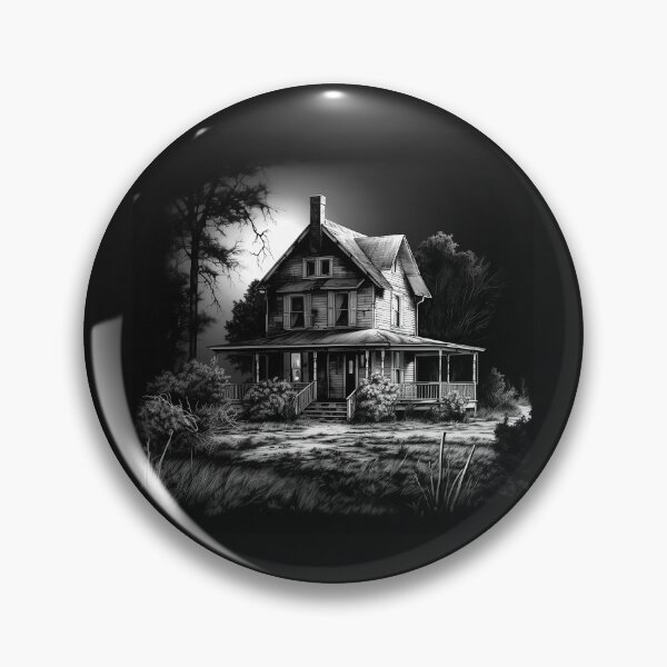 Item preview, Haunted Farmhouse Black and White Gothic Art designed and sold by inkoutninja.