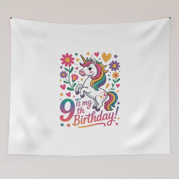 Item preview, 9 Birthday Unicorn designed and sold by jkrphoto.