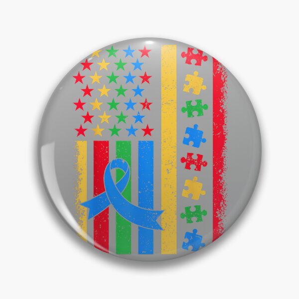 Item preview, Autism Awareness USA Flag Puzzle Ribbon Support Mom Dad Kid designed and sold by KathieFaugh.