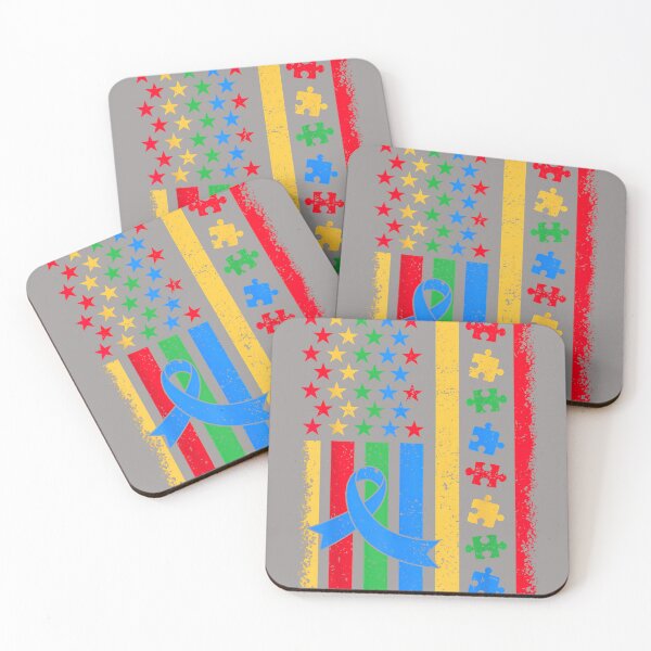 Item preview, Autism Awareness USA Flag Puzzle Ribbon Support Mom Dad Kid designed and sold by KathieFaugh.