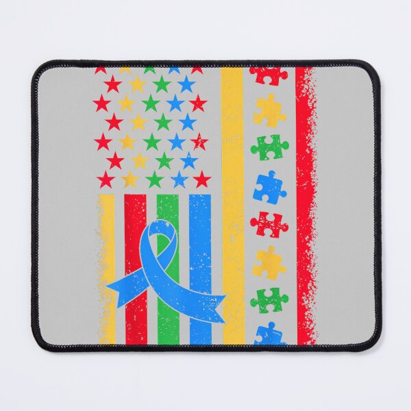 Item preview, Autism Awareness USA Flag Puzzle Ribbon Support Mom Dad Kid designed and sold by KathieFaugh.