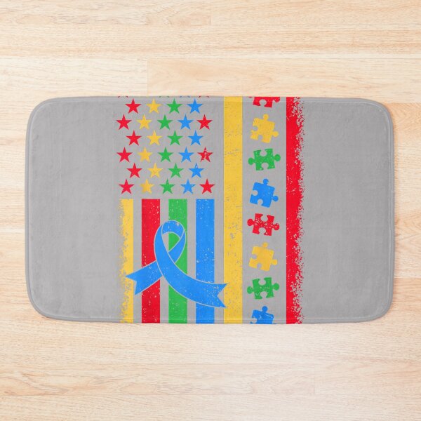 Item preview, Autism Awareness USA Flag Puzzle Ribbon Support Mom Dad Kid designed and sold by KathieFaugh.